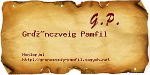 Grünczveig Pamfil névjegykártya